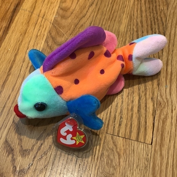 TY Beanie Baby - LIPS the Fish (8 inch) 1999 vintage - Picture 2 of 6